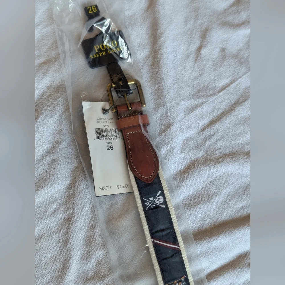 Kids Polo Ralph Lauren Canvas And Ribbon Belt Size 26